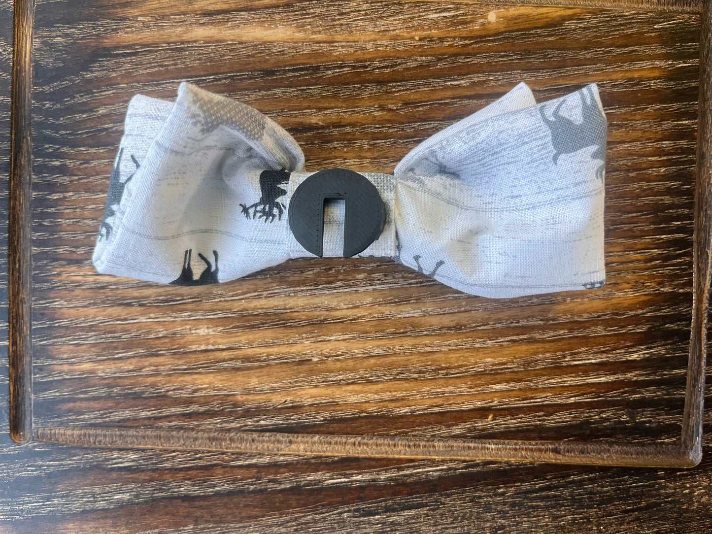 Deer Print Slide On Bow Tie