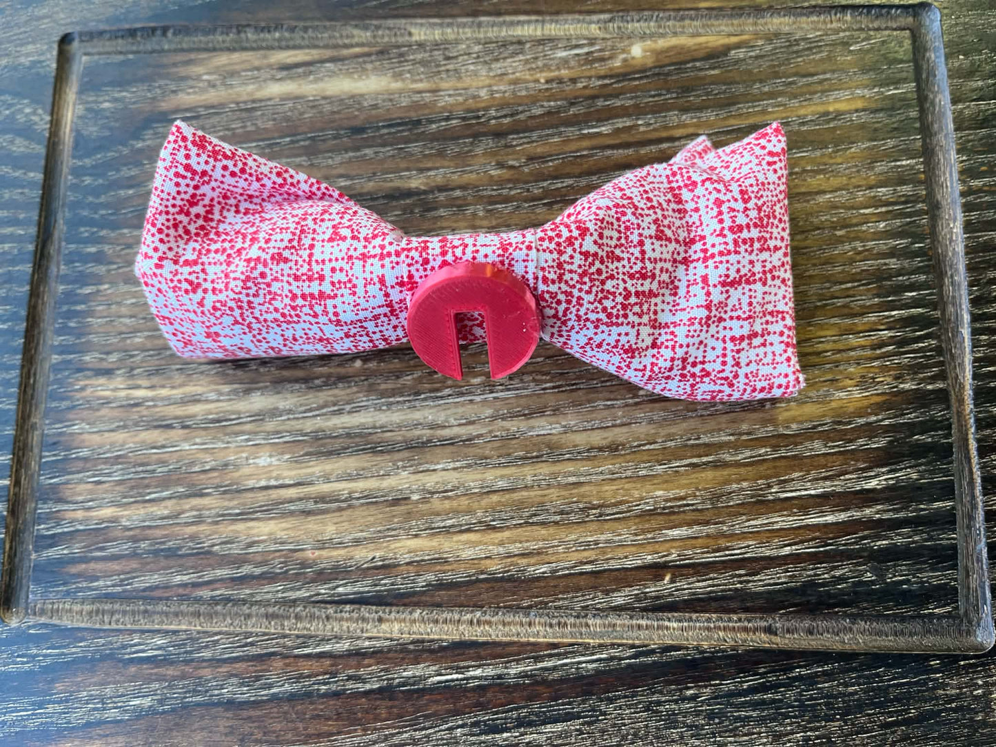Red Digital Slide On Bow Tie