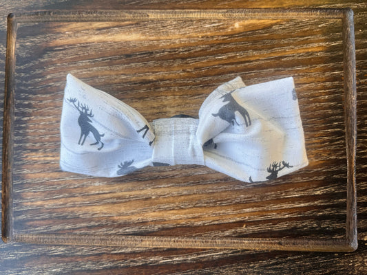 Deer Print Slide On Bow Tie