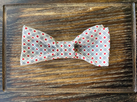 Starry Red Slide On Bow Tie
