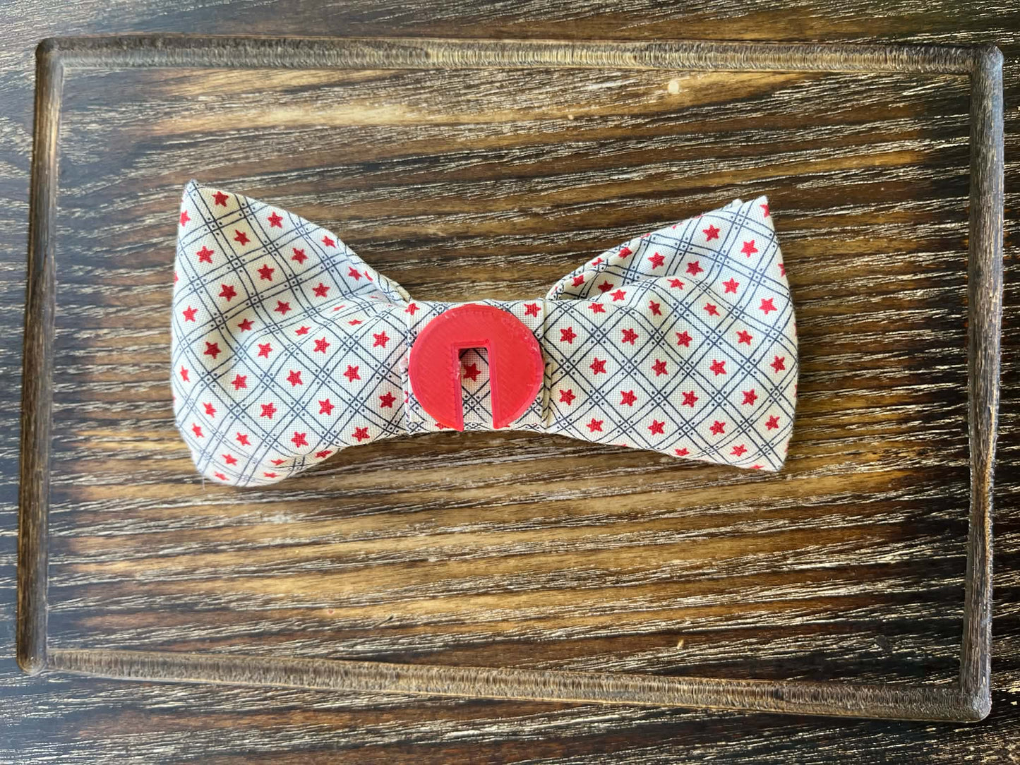 Starry Red Slide On Bow Tie